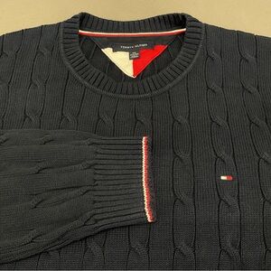Tommy Hilfiger Men's Size 3XL Navy Blue Cable Knit Crew Neck Sweater